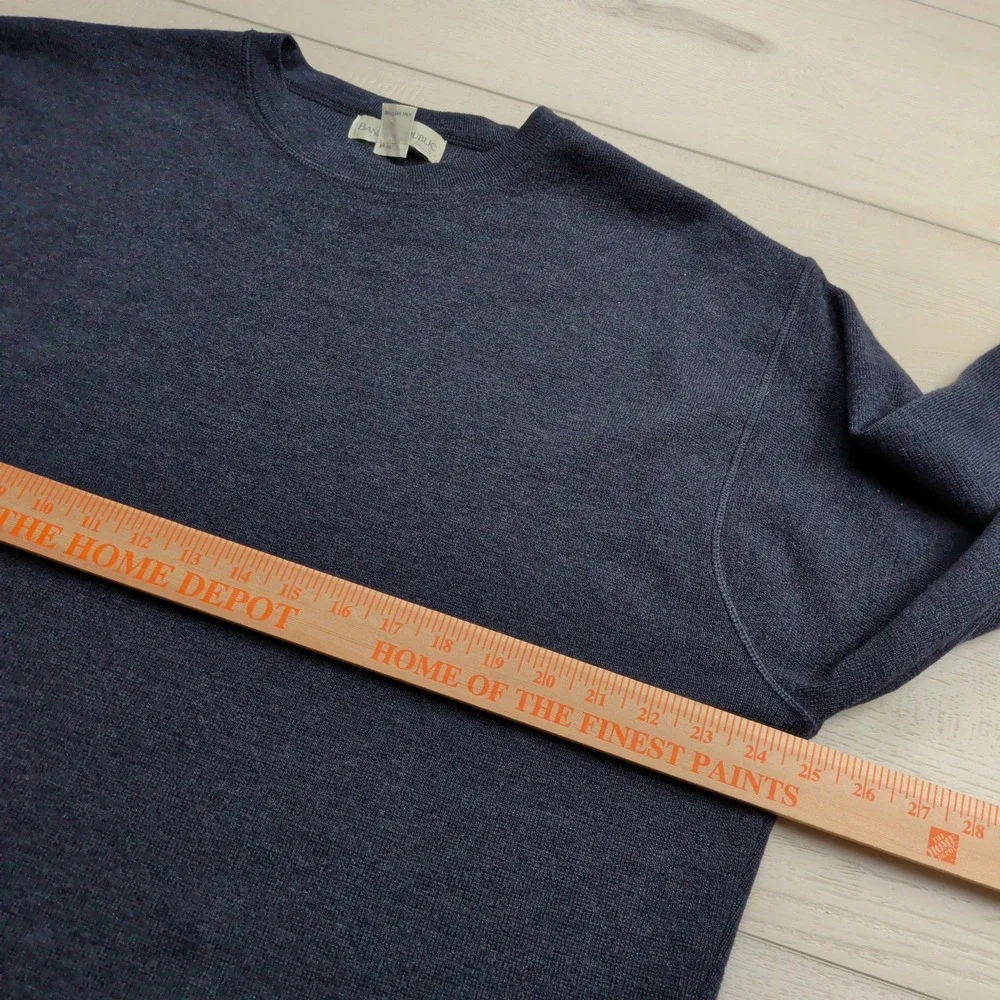 VTG Banana Republic Merino Wool Sweater Mens XL Navy Blue Crew Neck Made in USA